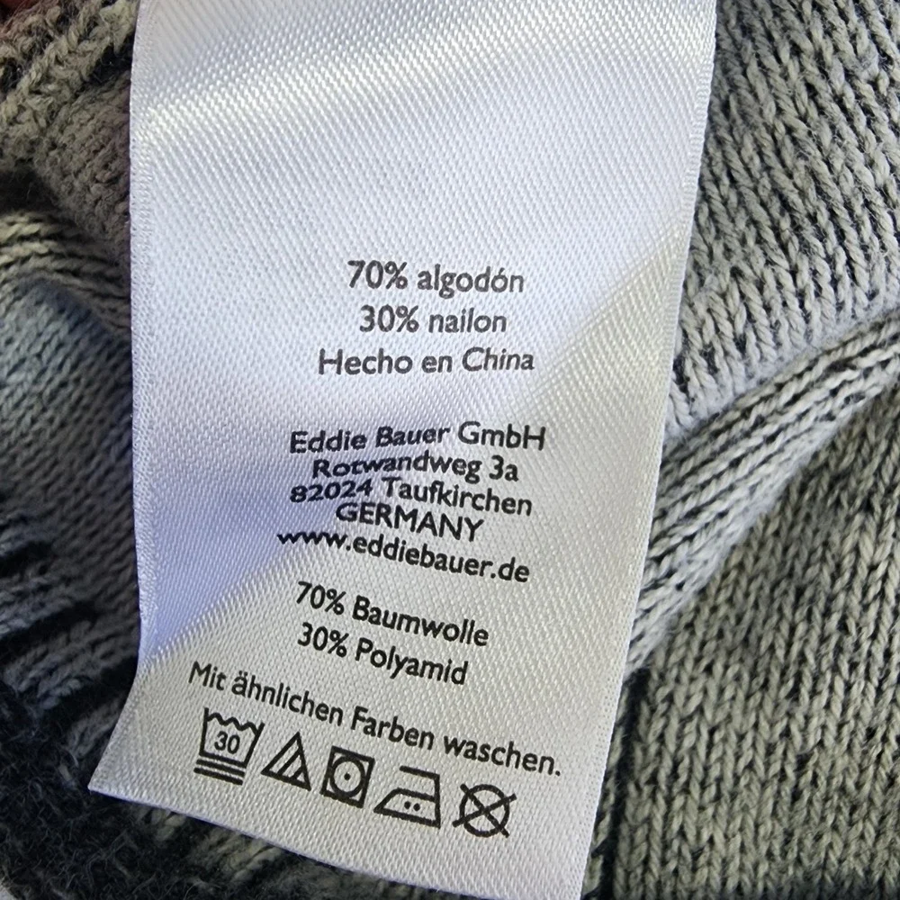 Eddie Bauer Womens Nordic‎ Fair Isle Sweater Gray Lagenlook Gorpcore Indie Small